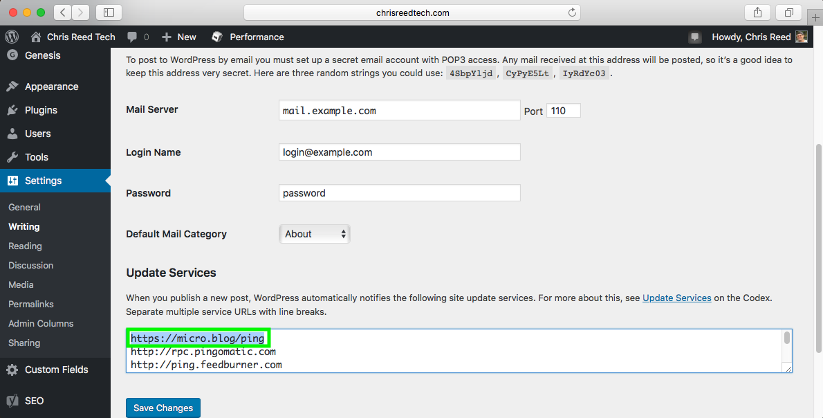 Configuring Wordpress For Micro Blog